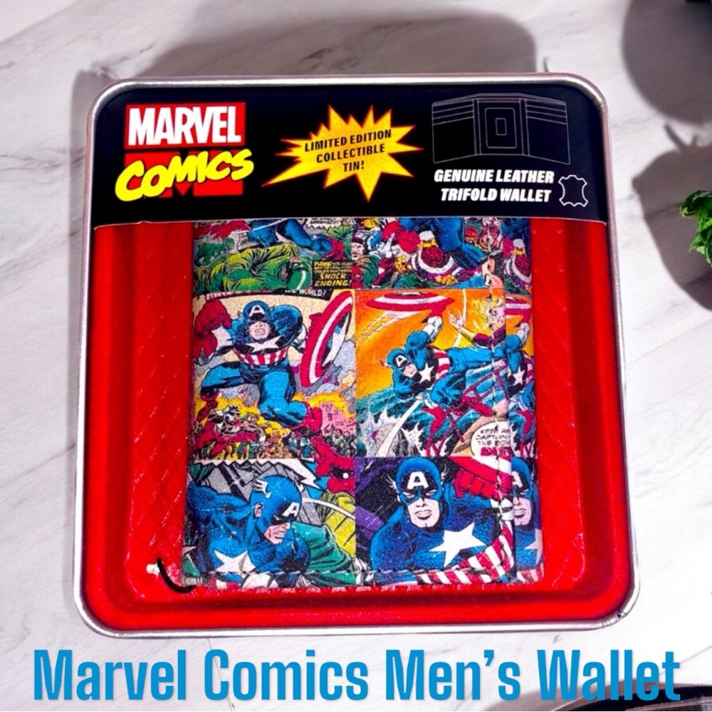 Captain America 🇺🇸 Hero Patterned Mens Wallet NWT
